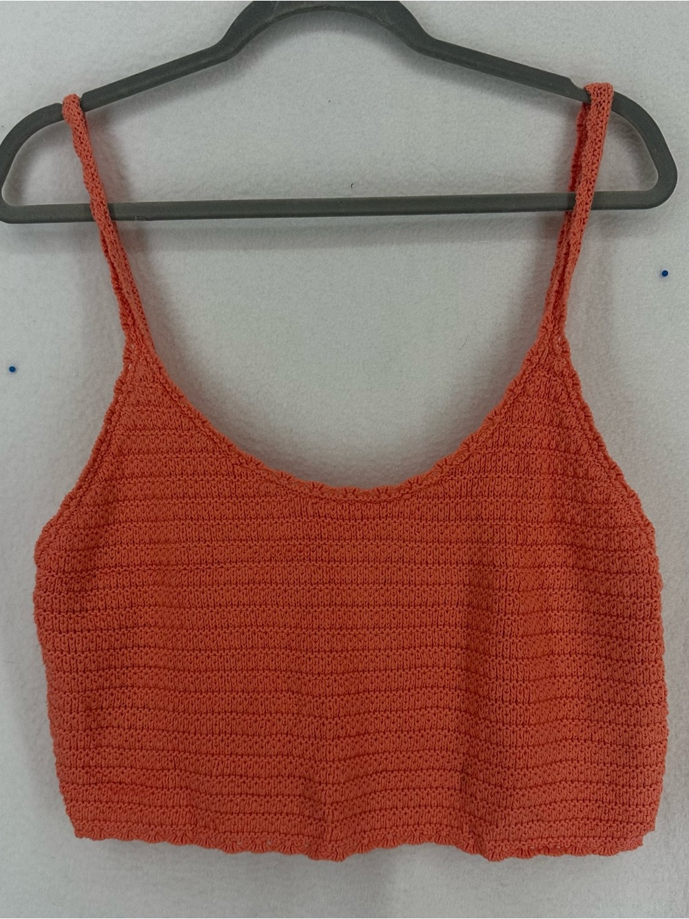 Aerie Crochet Knit Sweater Tank Top Women’s Large Coral